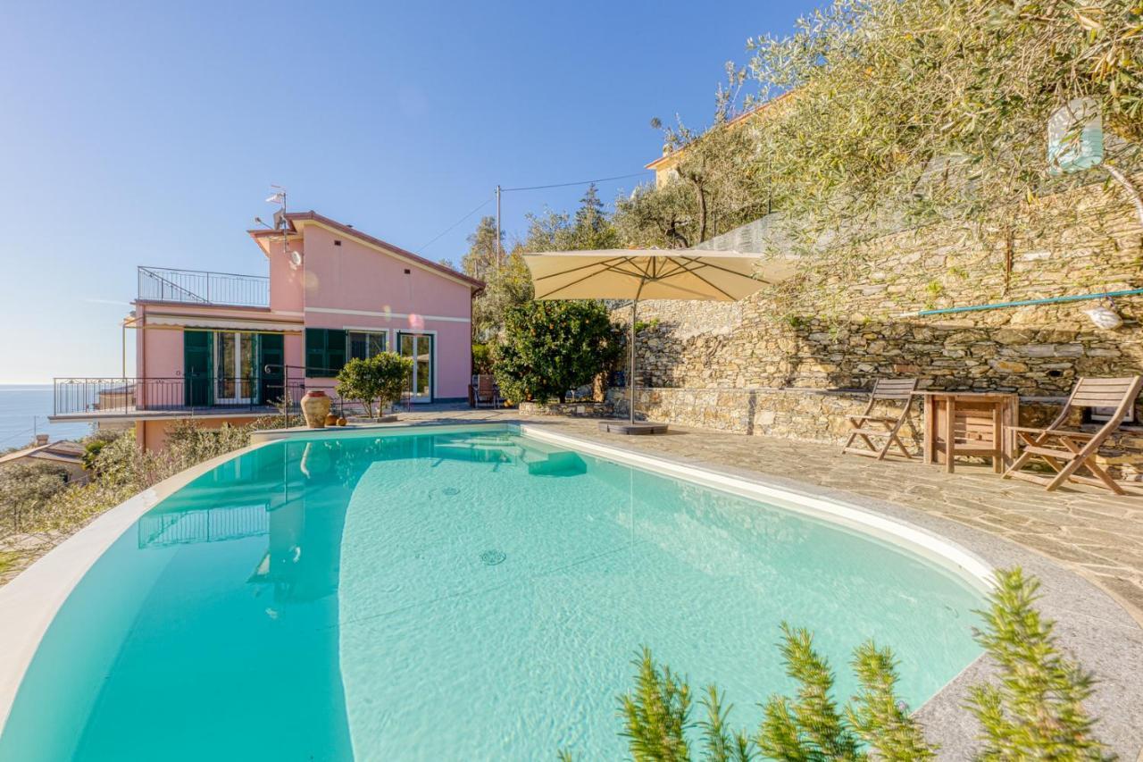 Casaviva - Ampio Trilocale Vista Mare Con Piscina - Pieve Alta Appartement Pieve Ligure Buitenkant foto