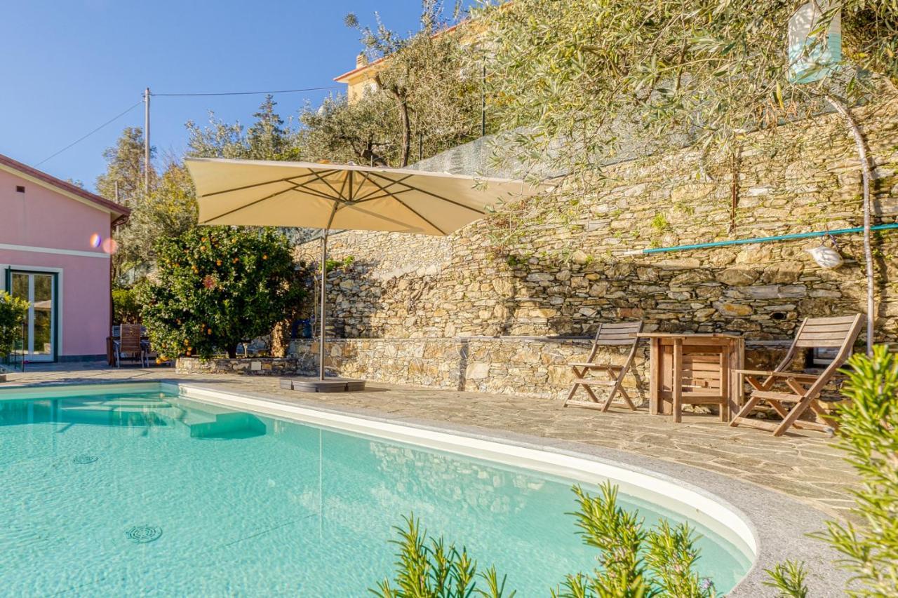 Casaviva - Ampio Trilocale Vista Mare Con Piscina - Pieve Alta Appartement Pieve Ligure Buitenkant foto