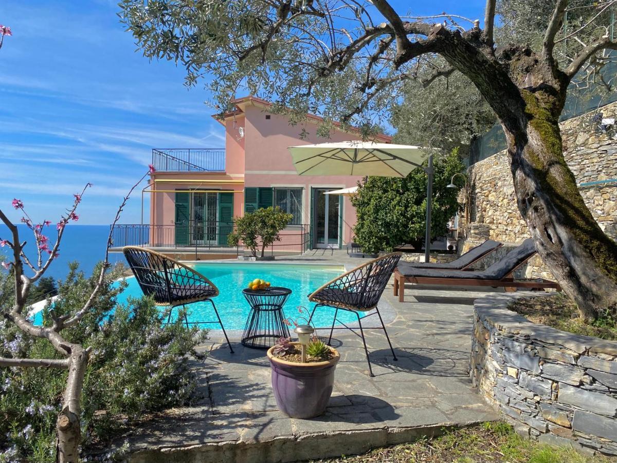 Casaviva - Ampio Trilocale Vista Mare Con Piscina - Pieve Alta Appartement Pieve Ligure Buitenkant foto