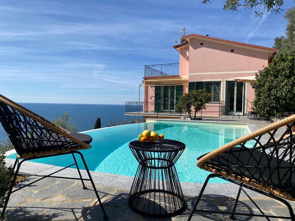 Casaviva - Ampio Trilocale Vista Mare Con Piscina - Pieve Alta Appartement Pieve Ligure Buitenkant foto