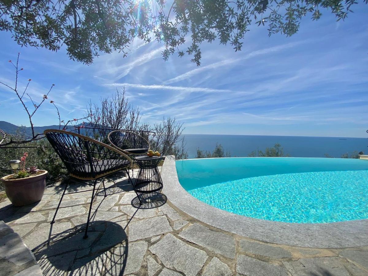 Casaviva - Ampio Trilocale Vista Mare Con Piscina - Pieve Alta Appartement Pieve Ligure Buitenkant foto