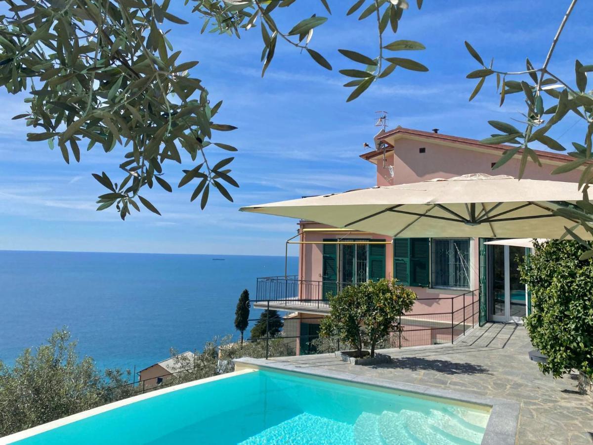 Casaviva - Ampio Trilocale Vista Mare Con Piscina - Pieve Alta Appartement Pieve Ligure Buitenkant foto