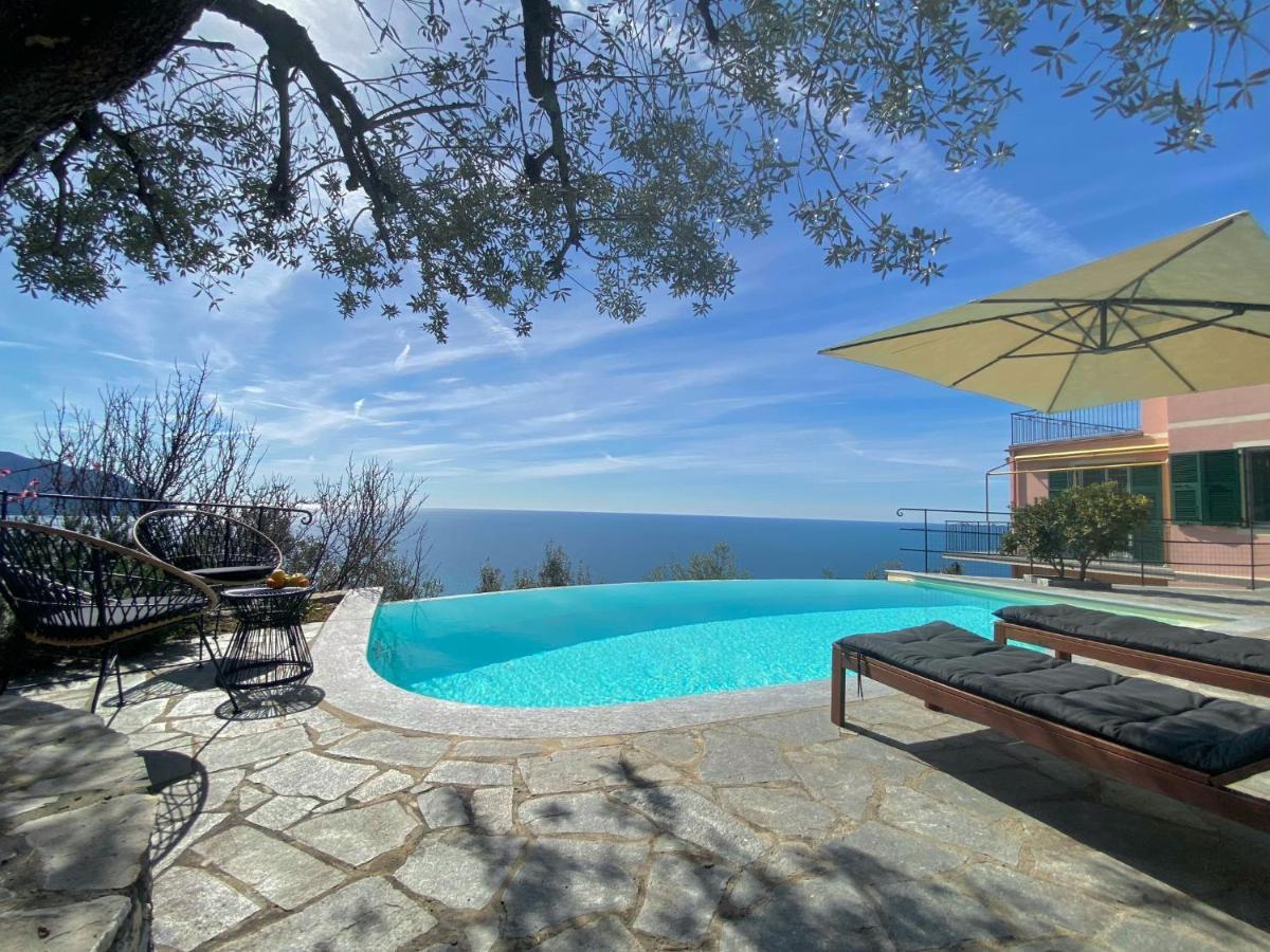 Casaviva - Ampio Trilocale Vista Mare Con Piscina - Pieve Alta Appartement Pieve Ligure Buitenkant foto